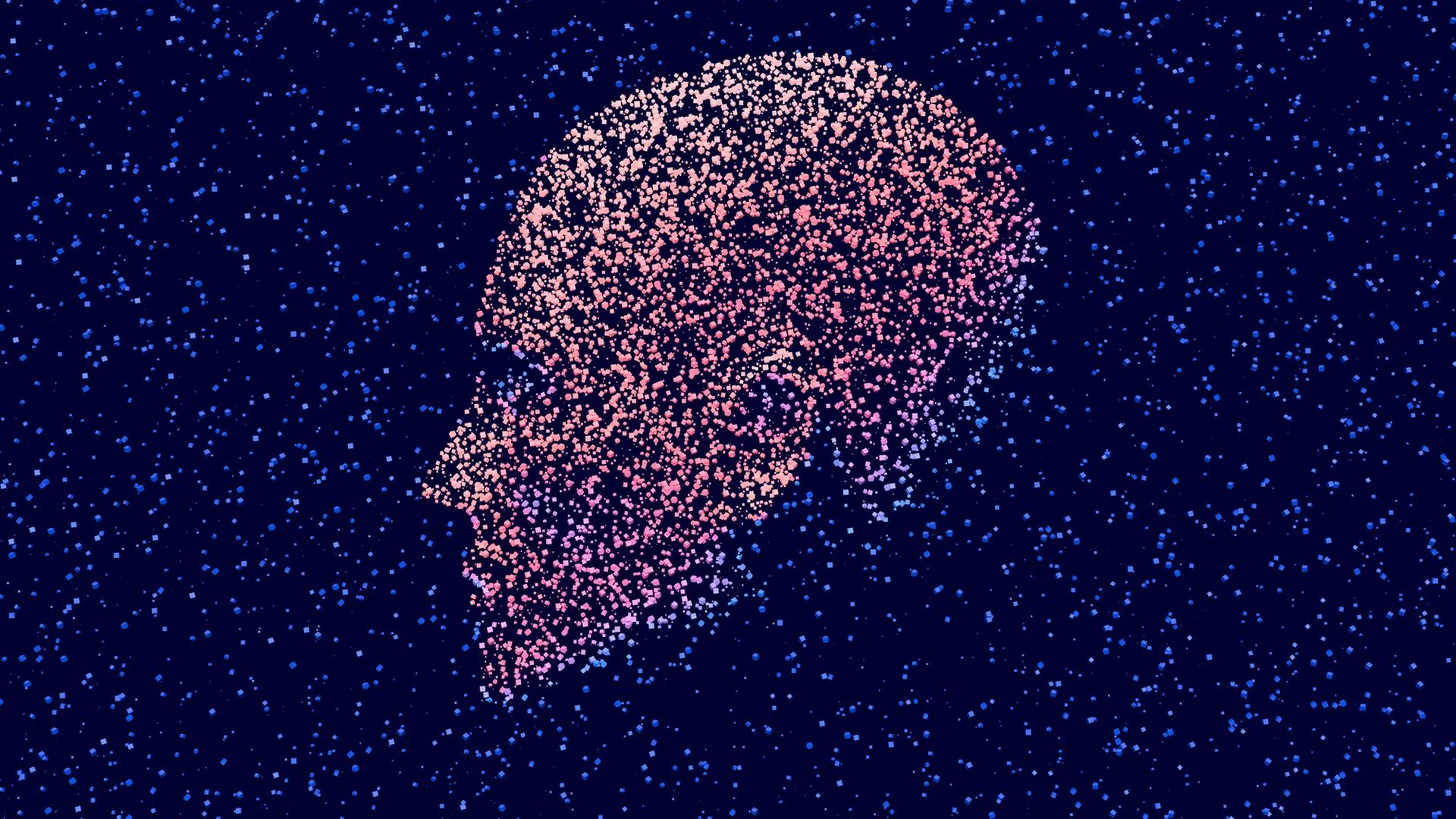رسم رقمي لرأس بشري مكوّن من نقاط ملونة تعكس مفهوم الوعي الاصطناعي وتوجيه الوعي في الذكاء الاصطناعي.