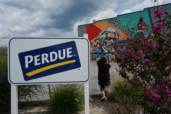 امرأة تلتقط صورة لجدارية في Salisbury بولاية Maryland، تعكس تأثير قرار إنهاء وضع الحماية المؤقتة TPS على الجالية الهايتية.