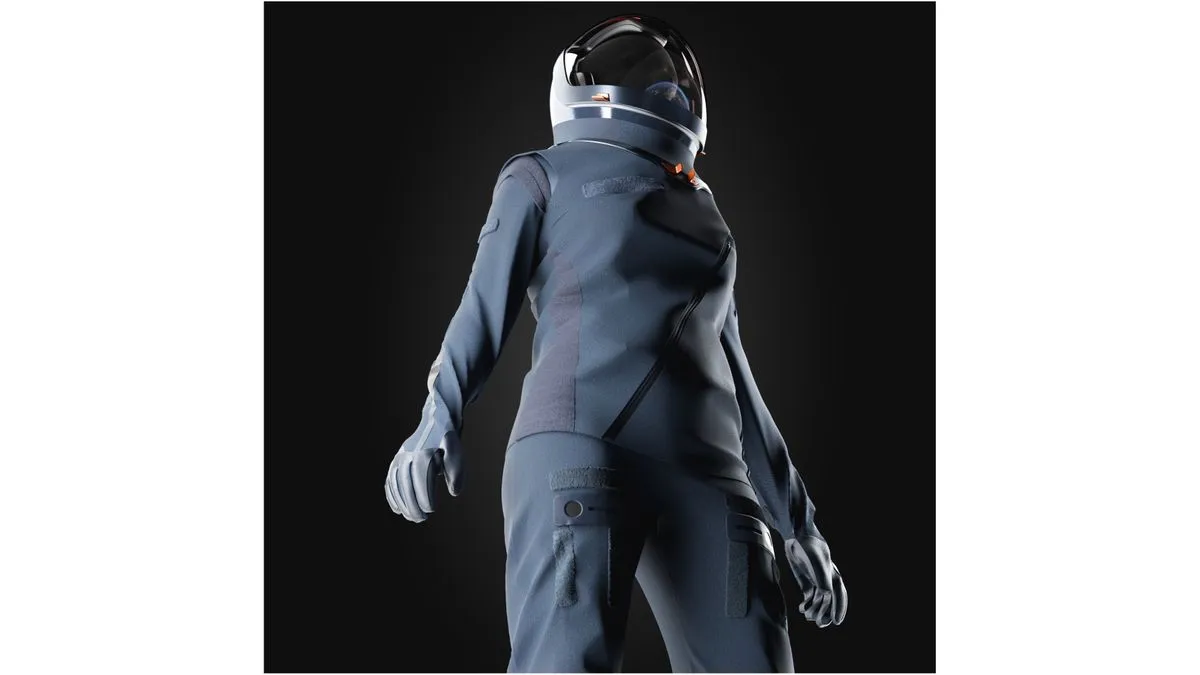 بذلة EuroSuit الأوروبية للطوارئ داخل المركبة الفضائية، بتصميم عصري وعملي لاختبارات رائدة الفضاء على محطة الفضاء الدولية.