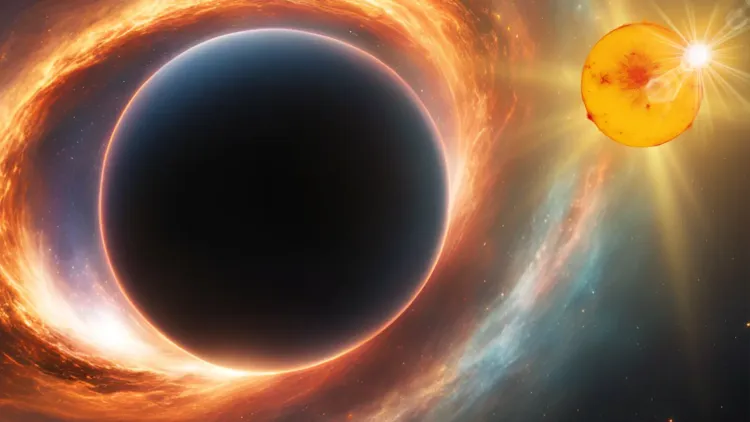 ثقب أسود يلتهم ضوء نجم قريب يظهر تأثير الجاذبية في مجرة درب التبانة ضمن مشروع Black Hole Hunters لرصد الثقوب السوداء المختبئة.