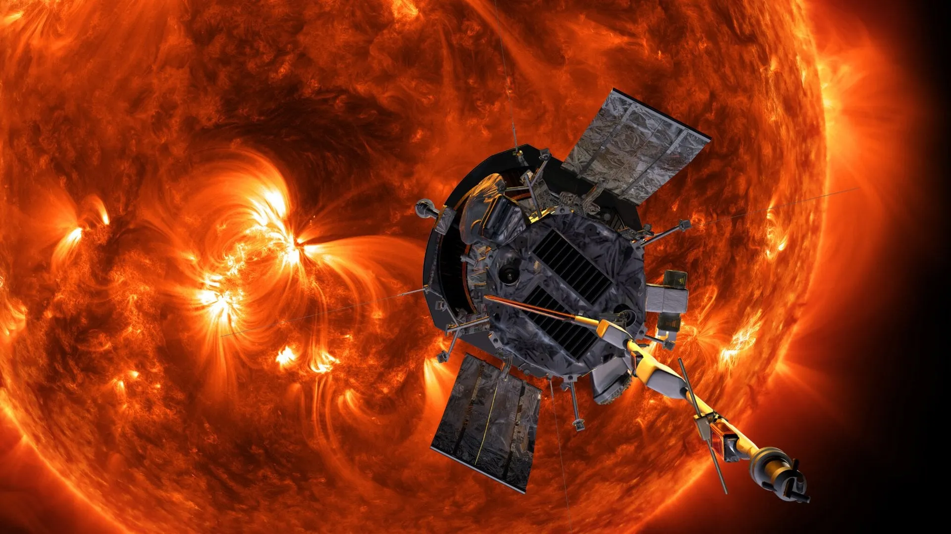 مسبار Parker Solar Probe يقترب من الشمس لاستكشاف بنى مغناطيسية حلزونية في الرياح الشمسية تساهم في فهم سخونة هالة الشمس.