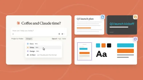 واجهة موحدة لمنصة Claude تجمع المحادثة، Cowork، وأدوات إنتاجية مثل إنشاء الشرائح والوثائق التفاعلية بسهولة.