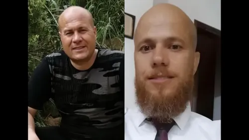 صورة لشقيقين فلسطينيين، محمد وفهيم طه معمر، اللذين قُتلا في هجوم لمستوطنين إسرائيليين في قرية قريوت.