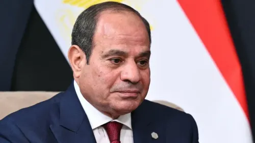 الرئيس المصري عبد الفتاح السيسي في سياق الحديث عن حقوق المعتقلين السياسيين ومجزرة رابعة في مصر.