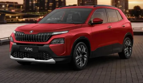سيارة سكودا كيلاق الحمراء الجديدة، نموذج SUV يعكس استراتيجية فولكسفاجن للتوسع في السوق الهندي المتنامي.
